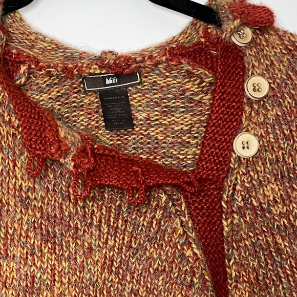 REI Cassal Sweater Hooded Pull over Women's Size Medium Orange Multicolored Yarn - Picture 10 of 15